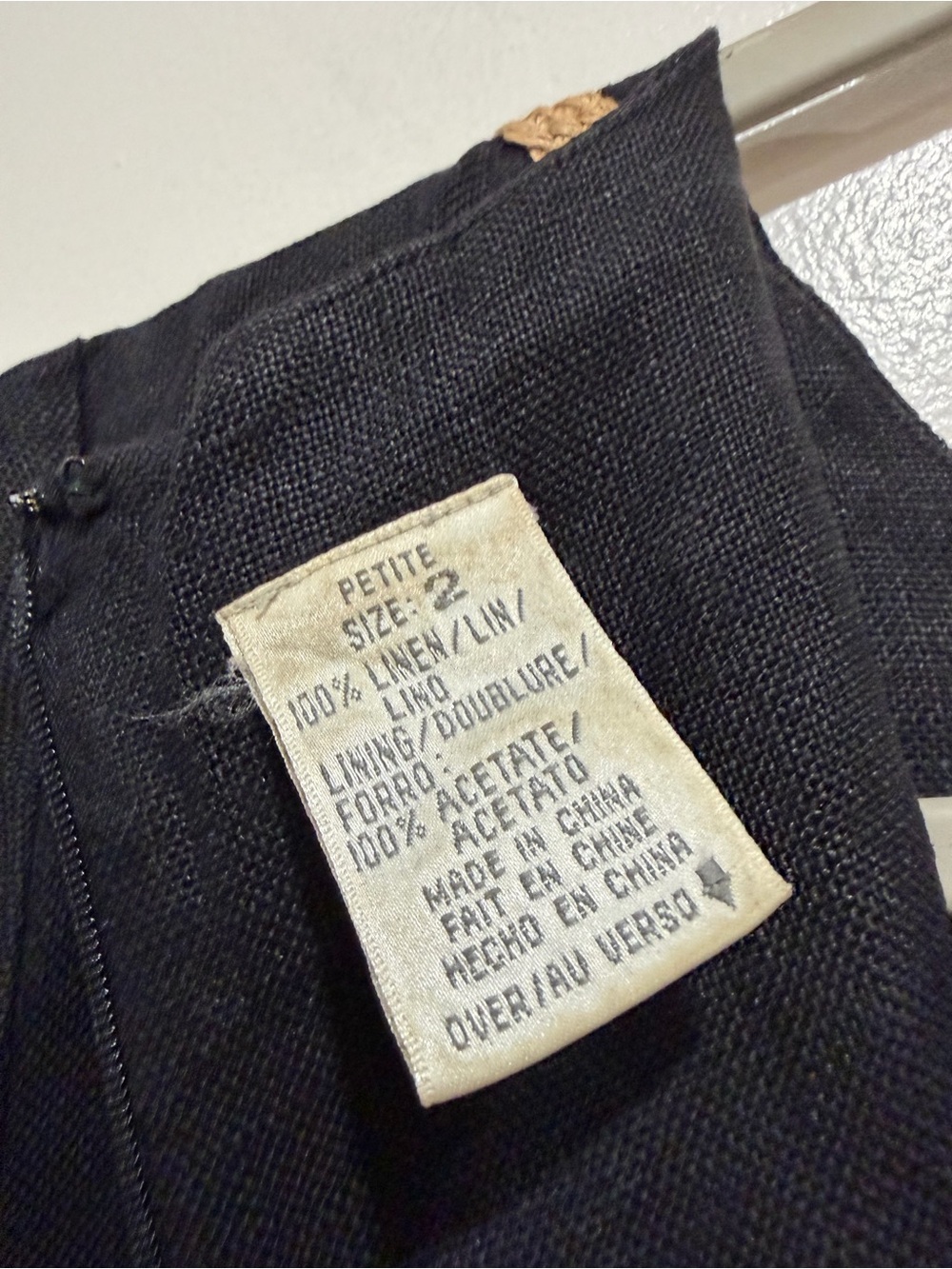 Liz Claiborne Petites Black Linen Sheath Dress Size 2 Vintage - Picture 7 of 8